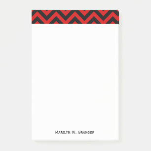 Rode, zwarte Chevron ZigZag Pattern Post-it® Notes