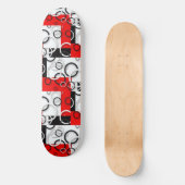 Rode Zwarte Cirkels Sherpa Deken Persoonlijk Skateboard (Voorkant)