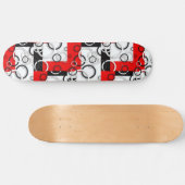 Rode Zwarte Cirkels Sherpa Deken Persoonlijk Skateboard (Horizontaal)