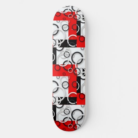 Rode Zwarte Cirkels Sherpa Deken Persoonlijk Skateboard (Voorkant)
