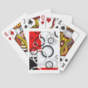 Rode Zwarte Cirkels Sherpa Deken Pokerkaarten