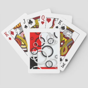 Rode Zwarte Cirkels Sherpa Deken Pokerkaarten