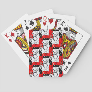 Rode Zwarte Cirkels Sherpa Deken Pokerkaarten