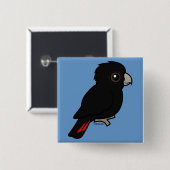 Rode zwarte cocaïne vierkante button 5,1 cm (Voorkant /achterkant)