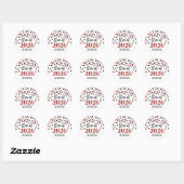 Rode Zwarte Confetti Afstudeerfeest 2026 Ronde Sticker (Vel)