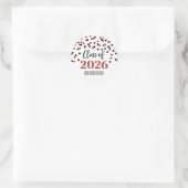 Rode Zwarte Confetti Afstudeerfeest 2026 Ronde Sticker (Tas)