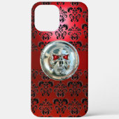 RODE ZWARTE DAMASK Case-Mate iPhone CASE (Achterkant)