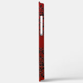 RODE ZWARTE DAMASK Case-Mate iPhone CASE (Achterkant / Links)