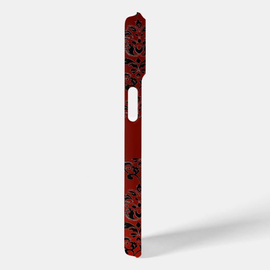 RODE ZWARTE DAMASK Case-Mate iPhone CASE (Achterkant / Rechts)