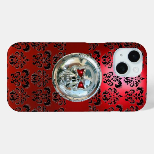 RODE ZWARTE DAMASK Case-Mate iPhone CASE (Achterkant (horizontaal))