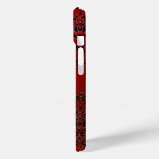 RODE ZWARTE DAMASK Case-Mate iPhone CASE (Achterkant / Links)