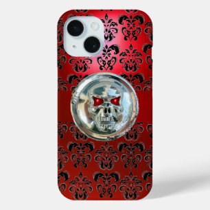 RODE ZWARTE DAMASK iPhone 15 CASE