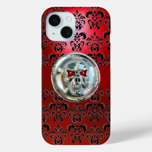 RODE ZWARTE DAMASK Case-Mate iPhone CASE (Achterkant)