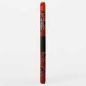 RODE ZWARTE DAMASK GEM STONE MONOGRAM Case-Mate iPhone CASE (Achterkant/rechts)