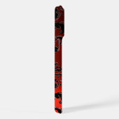 RODE ZWARTE DAMASK RUBY GEMSTONE MONOGRAM iPhone HOESJE (Rechterkant)