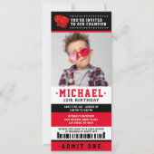 Rode zwarte doos Ticket Birthday Foto Kaart (Voorkant)