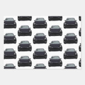 Rode, zwarte en blauwe elektrische SUV Inpakpapier Vel (Voorkant)