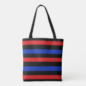 Rode, zwarte en blauwe strepen 3688 tote bag (Achterkant)
