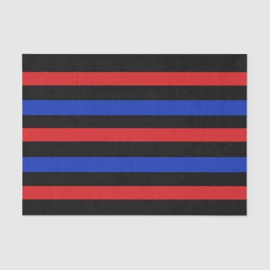 Rode, zwarte en blauwe strepen tissuepapier (Voorkant)