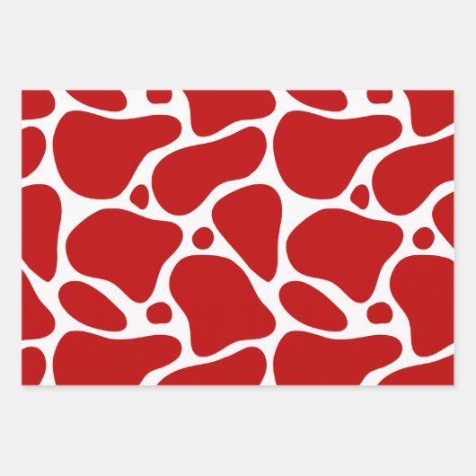 Rode zwarte en bruine giraf op wit inpakpapier vel (Voorkant)