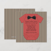 Rode zwarte en bruine Pinstripe Baby Boy Shower Kaart (Voorkant / Achterkant)