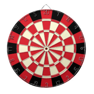 Rode, Zwarte en Crème Beige Kleur Retro Stijl Dartbord