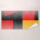 Rode, zwarte en gele illustraties badhanddoek (Badhanddoek)