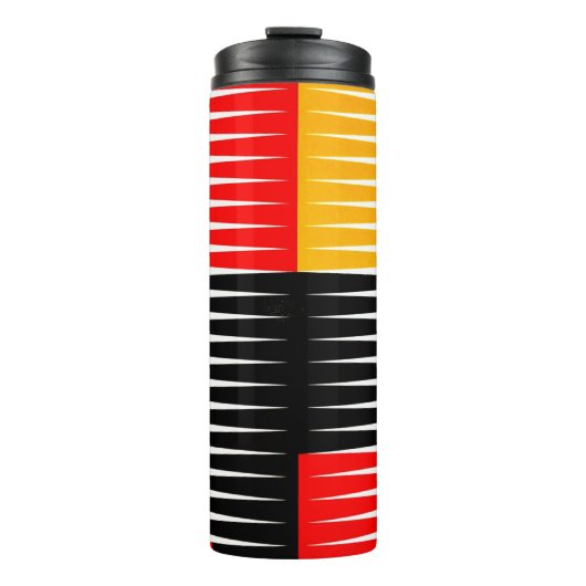 Rode, zwarte en gele illustraties thermosbeker (Voorkant)