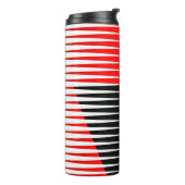 Rode, zwarte en gele illustraties thermosbeker (Gedraaid links)