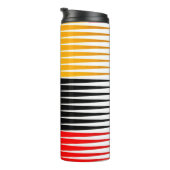 Rode, zwarte en gele illustraties thermosbeker (Geroteerd rechts)