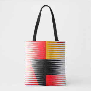 Rode, zwarte en gele illustraties tote bag