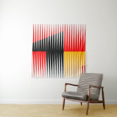 Rode, zwarte en gele illustraties wandkleed (In Situ (horizontaal))