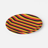 Rode, zwarte en gouden strepen papieren bordje (Gekanteld)