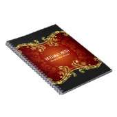 Rode zwarte en goudkleurige rondjes - Sjabloon Notitieboek (Rechterzijde)