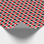 Rode, Zwarte en Grijze Argyle Inpakpapier (Hoek)