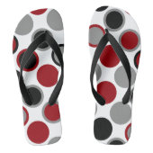 Rode, zwarte en grijze cirkels teenslippers (Voetbed)