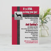 Rode, zwarte en grijze Stag-uitnodiging Kaart (Staand voorkant)