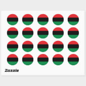 Rode zwarte en groene Pan-Afrikaanse UNIA vlag Ronde Sticker (Vel)