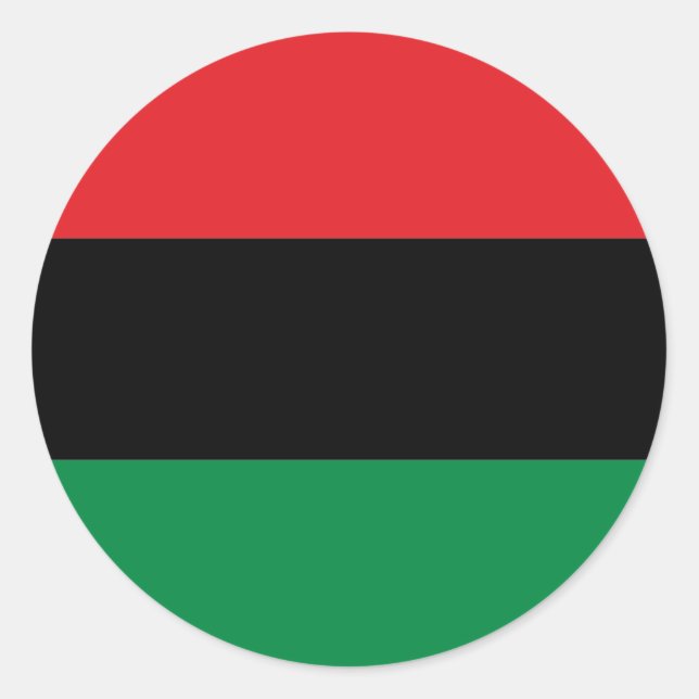 Rode zwarte en groene Pan-Afrikaanse UNIA vlag Ronde Sticker (Voorkant)