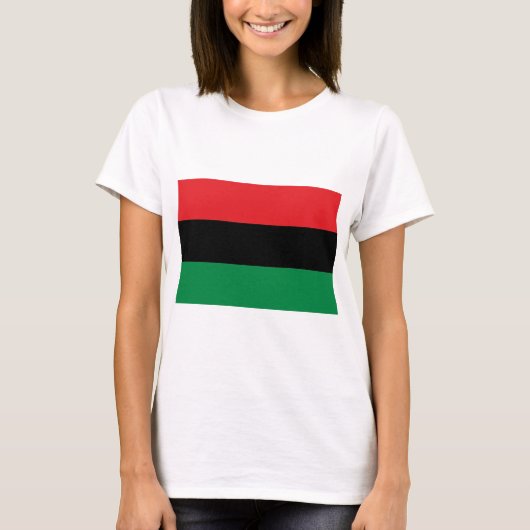 Rode zwarte en groene Pan-Afrikaanse UNIA vlag T-shirt (Voorkant)