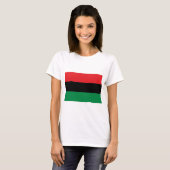 Rode zwarte en groene Pan-Afrikaanse UNIA vlag T-shirt (Voorkant volledig)