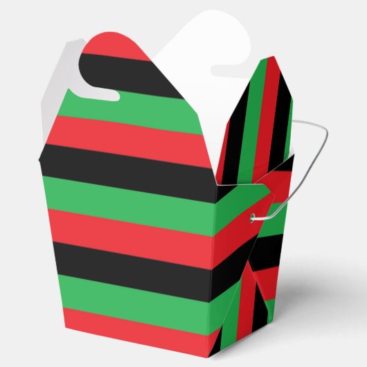 Rode, zwarte en groene strepen bedankdoosjes (Geopend)