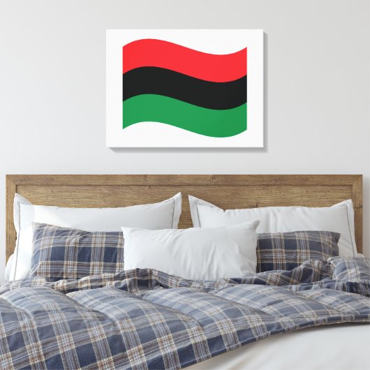 Rode, zwarte en groene vlag canvas afdruk (Insitu (Slaapkamer))