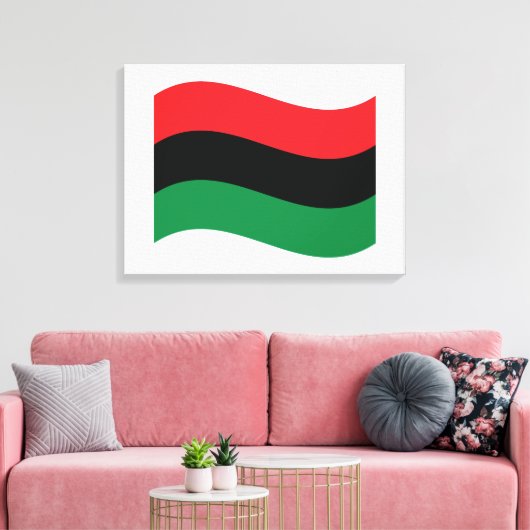 Rode, zwarte en groene vlag canvas afdruk (Insitu (Woonkamer))