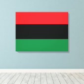 Rode, Zwarte en Groene Vlag Canvas Afdruk (Insitu (Houten vloer))