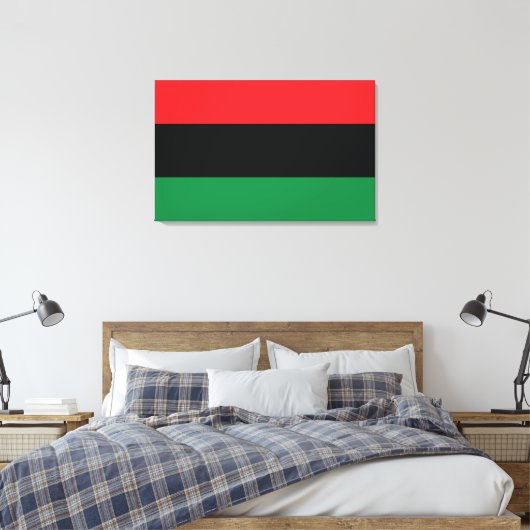 Rode, zwarte en groene vlag canvas afdruk (Insitu (Slaapkamer))
