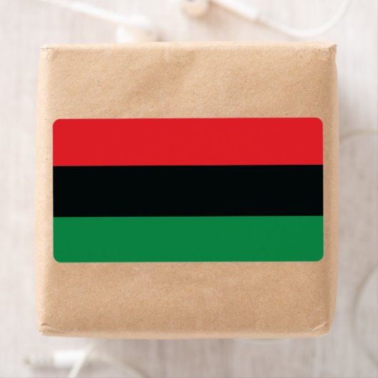 Rode, zwarte en groene vlag etiket (Insitu)