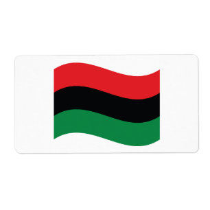 Rode, zwarte en groene vlag etiket