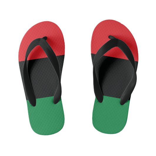 Rode, zwarte en groene vlag kinder teenslippers (Voetbed)