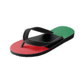 Rode, zwarte en groene vlag kinder teenslippers (Schuin)